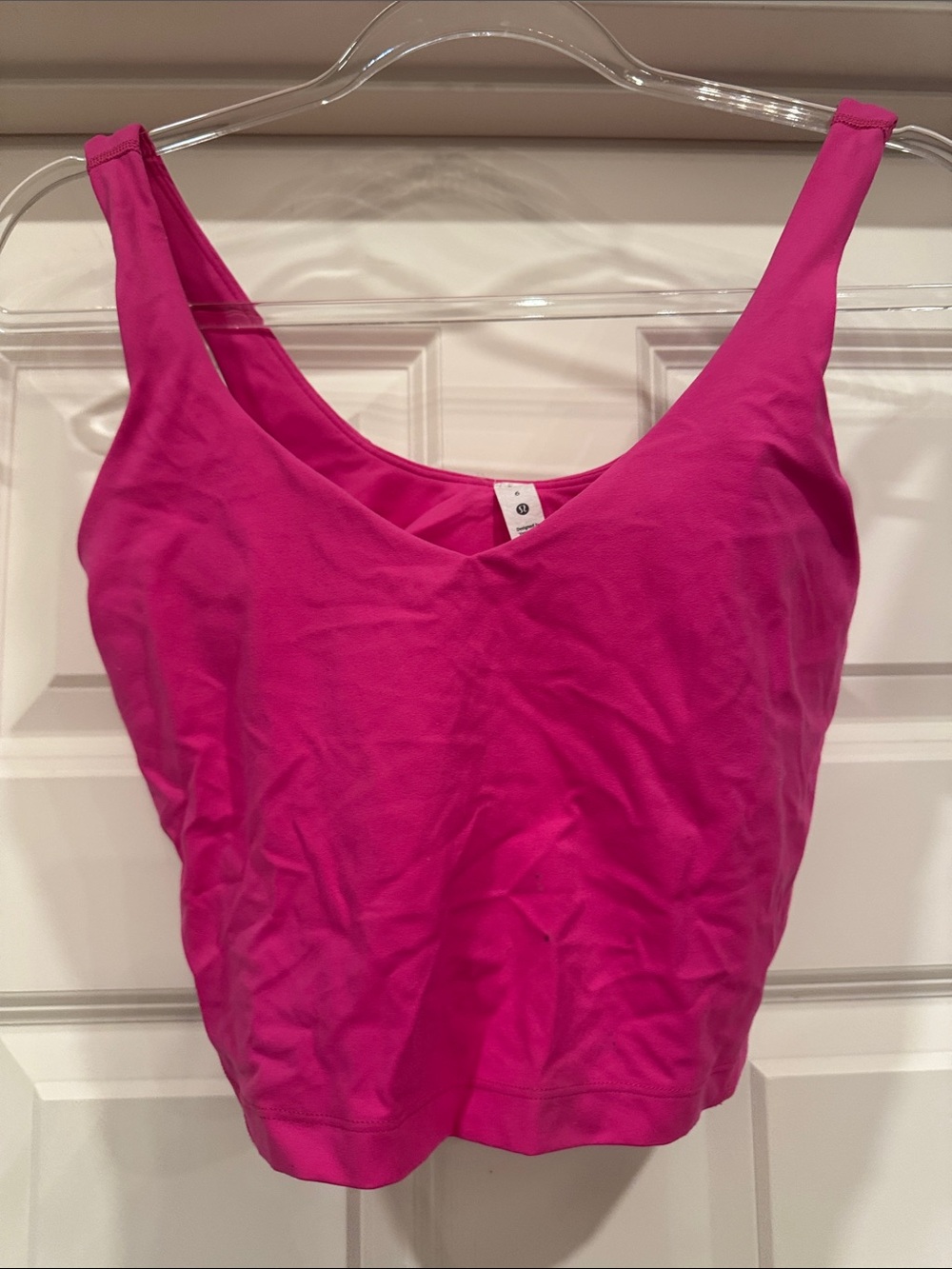 lululemon athletica Hot Pink Spirts bra Tank Crop Top size 6